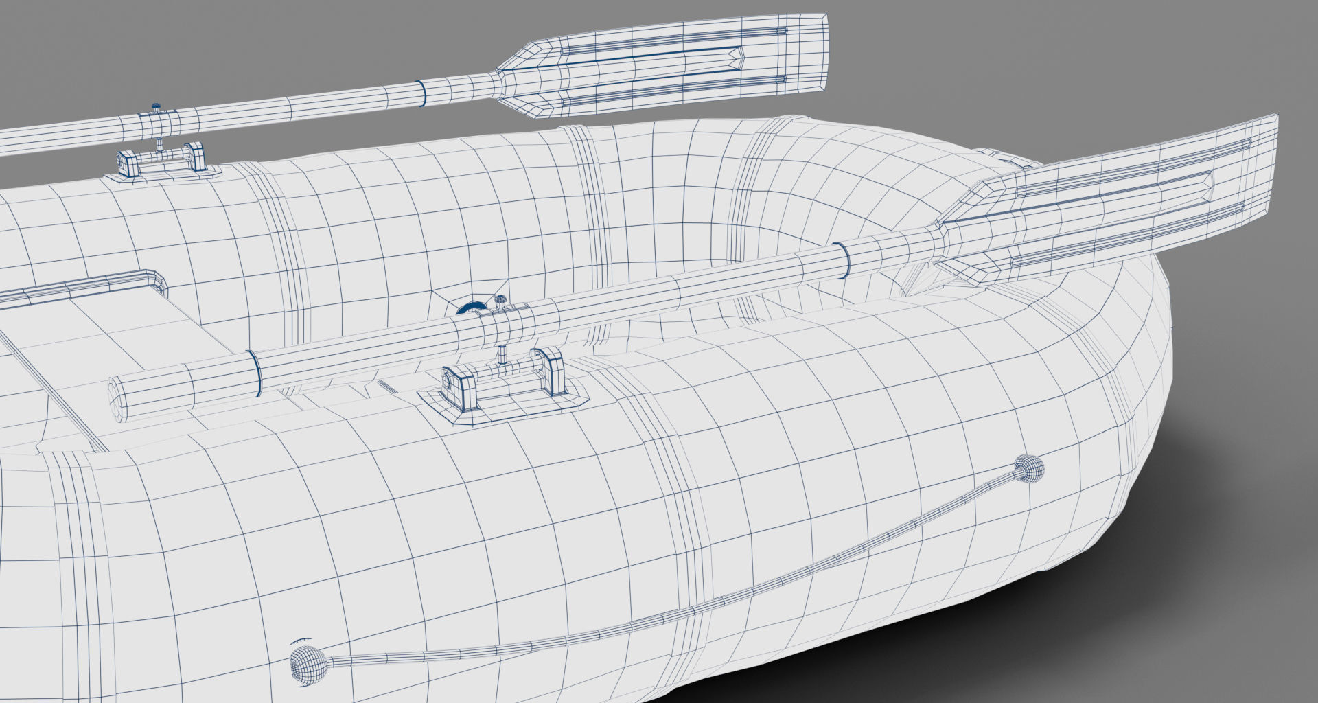 Inflatable Row Boat 3D model_4