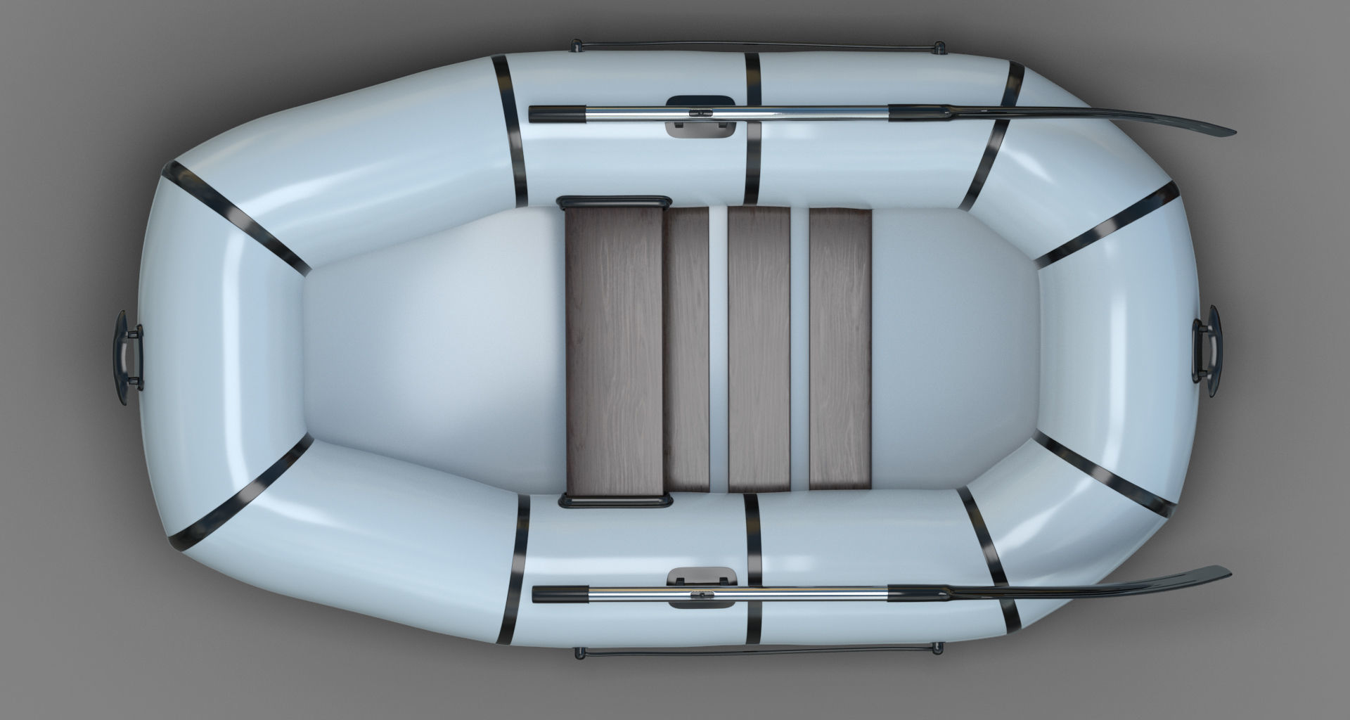 Inflatable Row Boat 3D model_2
