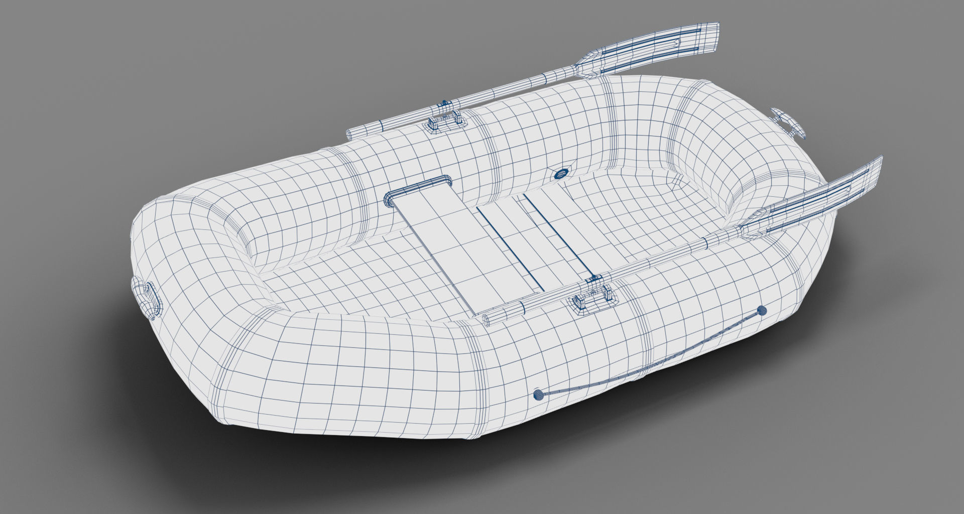 Inflatable Row Boat 3D model_5