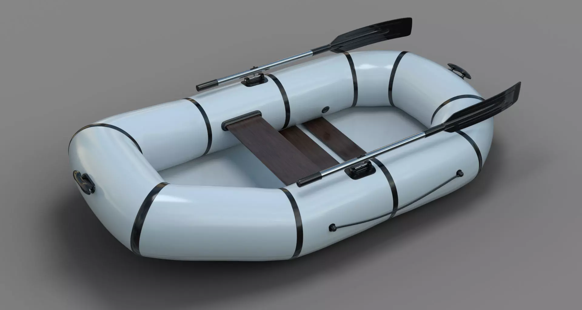Inflatable Row Boat 3D model_0