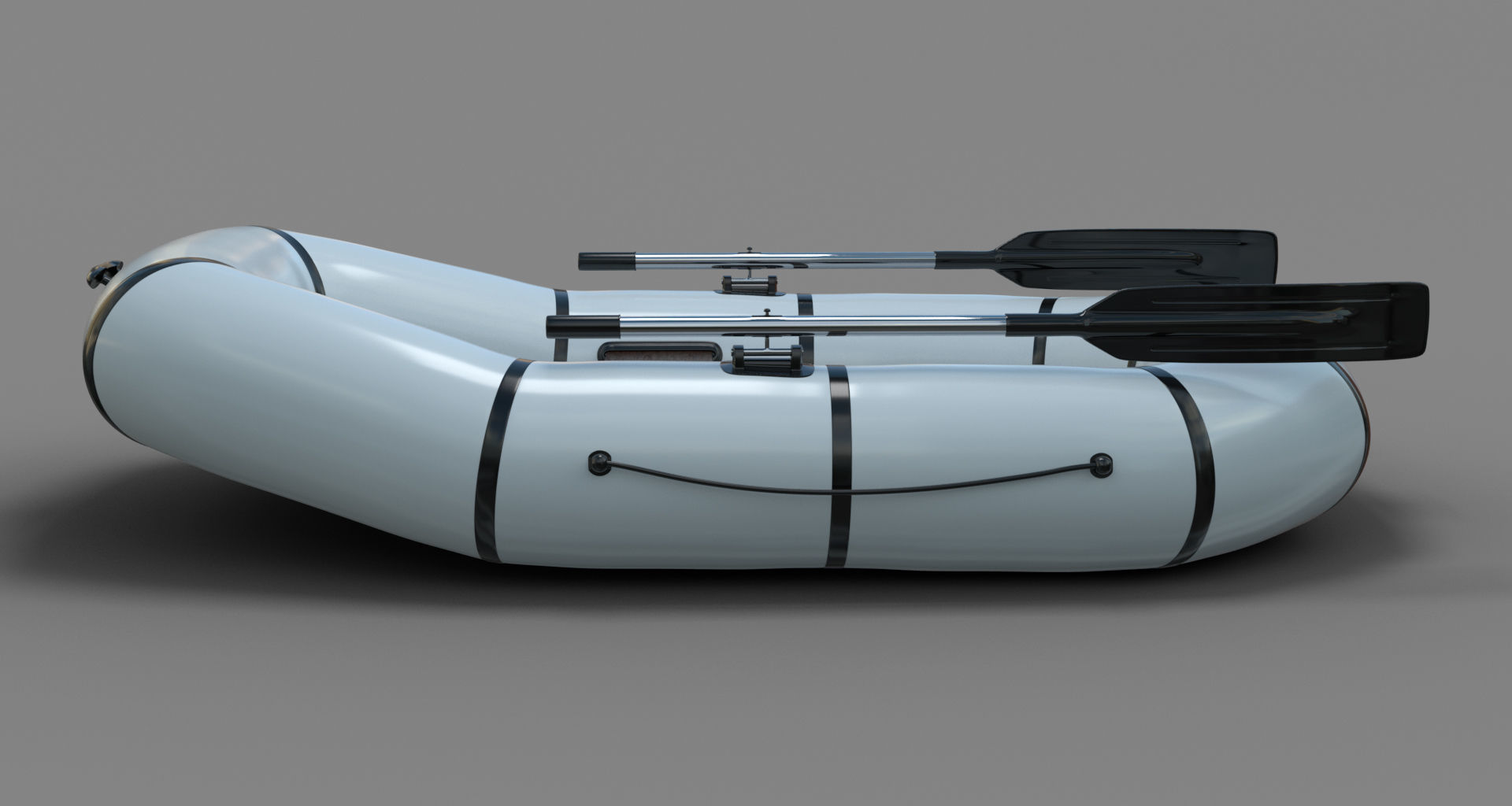 Inflatable Row Boat 3D model_1