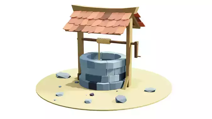 Well-Low Poly-Game Ready water well
