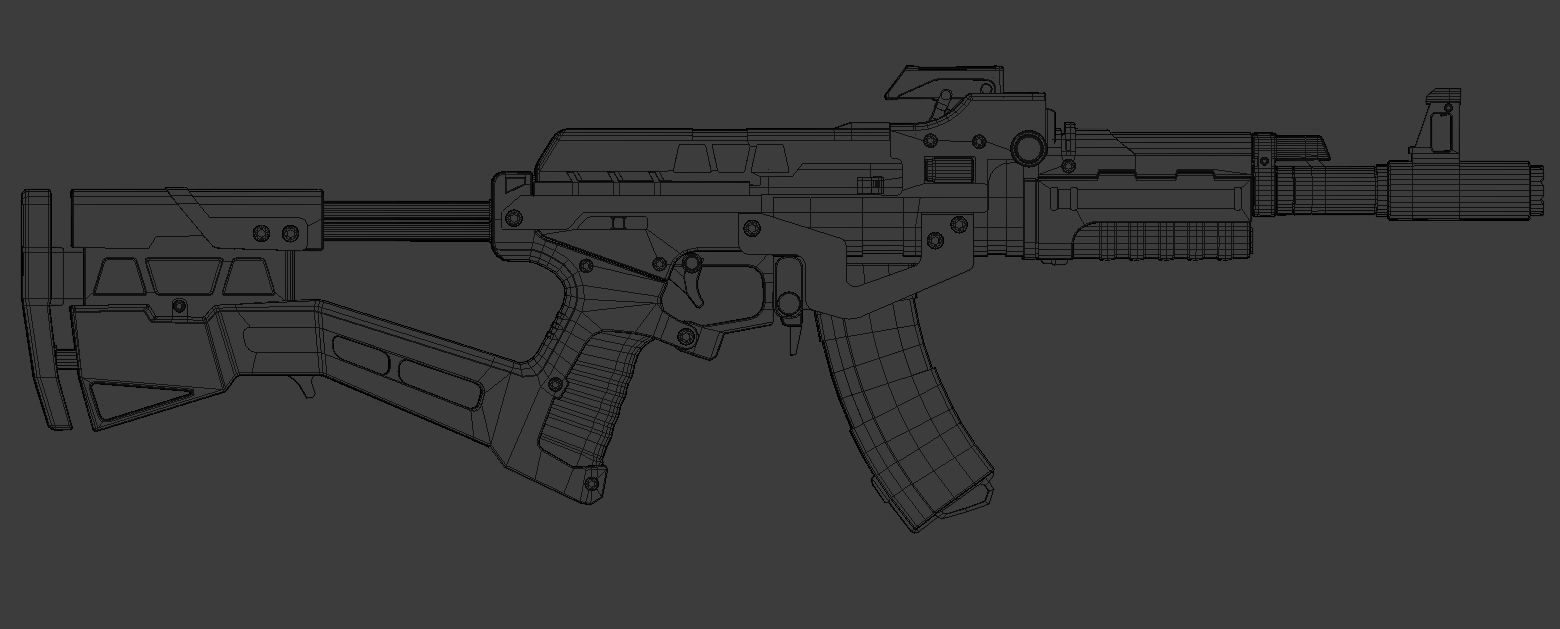 AK-D Honeycomb Low-poly 3D model_7