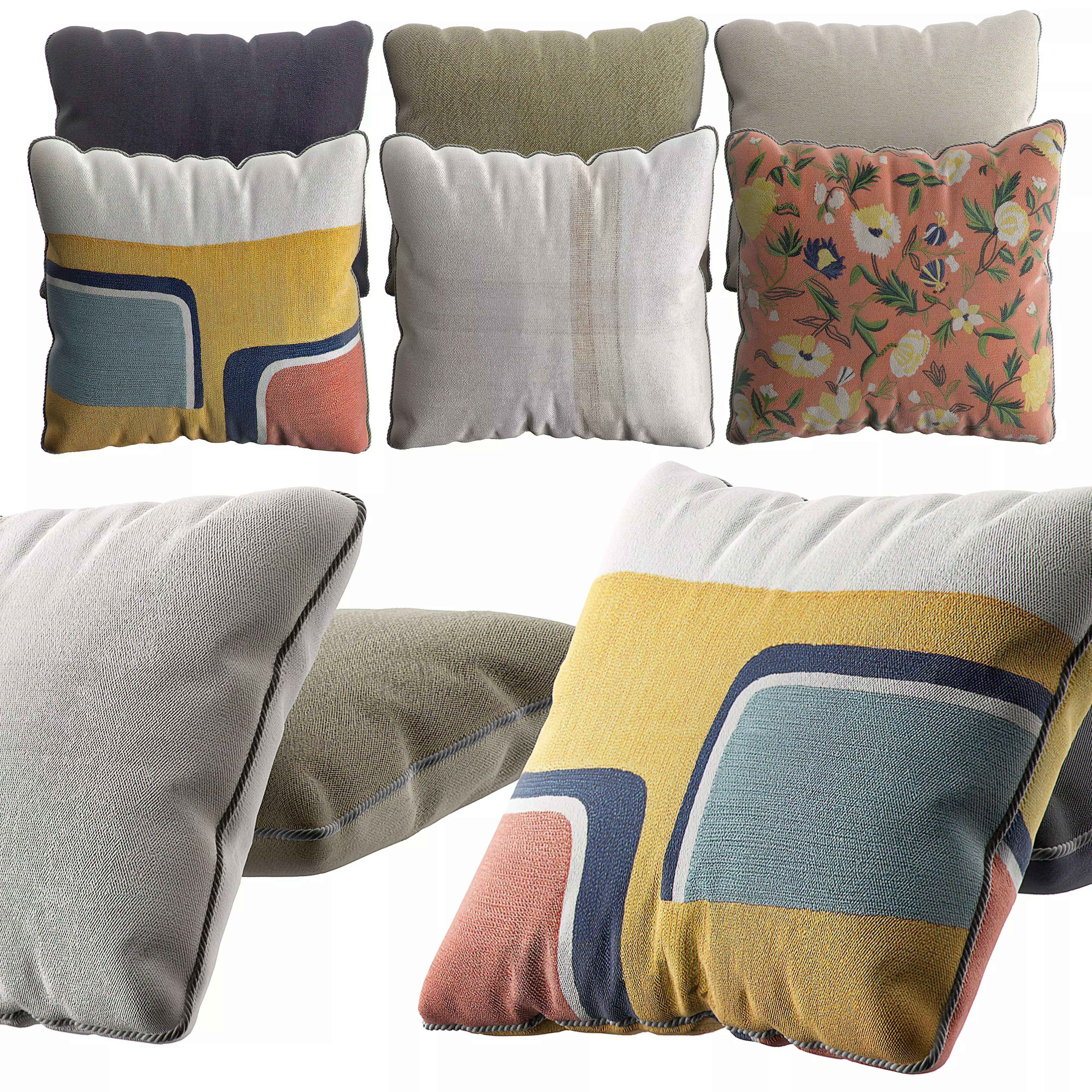 Zara Pillow Set 1 3D model_0