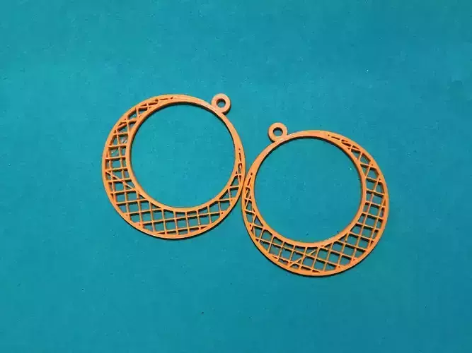 Earrings with visible GRID 3D print model