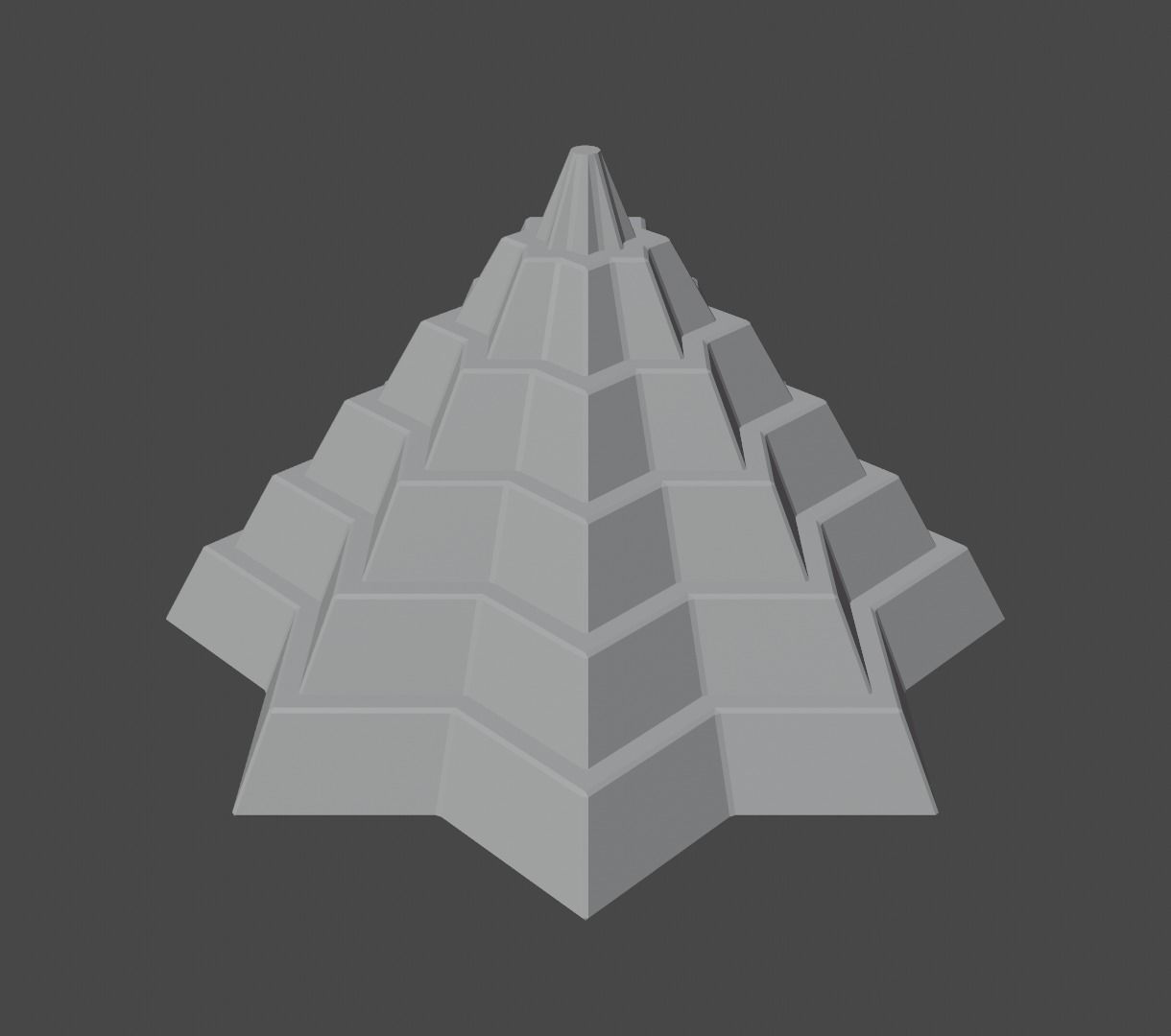 Pyramidal Structure 8 Corners Mayan Style 3D print model_22