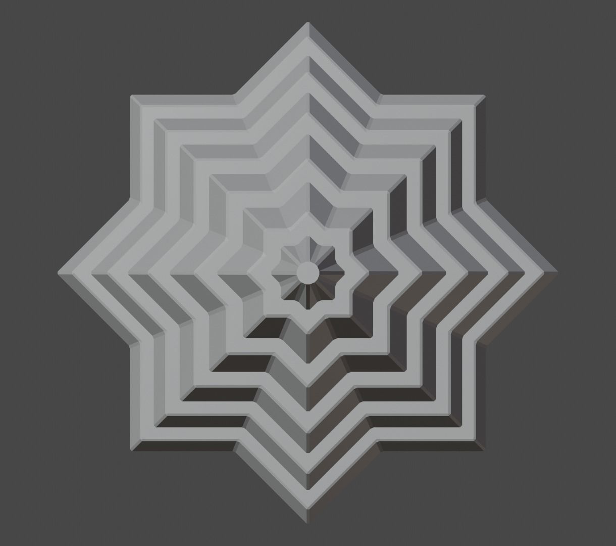 Pyramidal Structure 8 Corners Mayan Style 3D print model_13