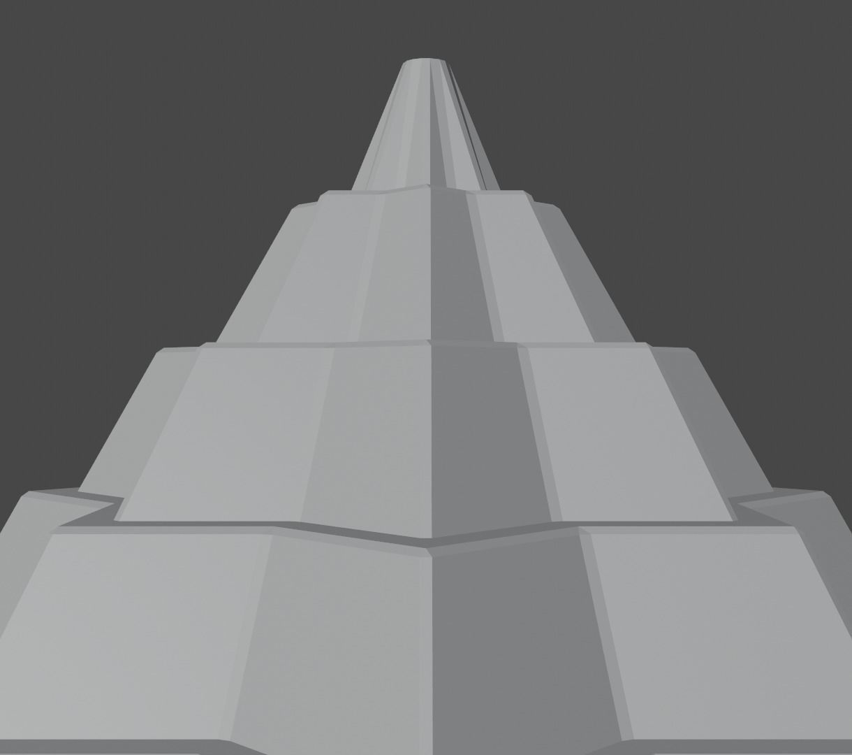 Pyramidal Structure 8 Corners Mayan Style 3D print model_5