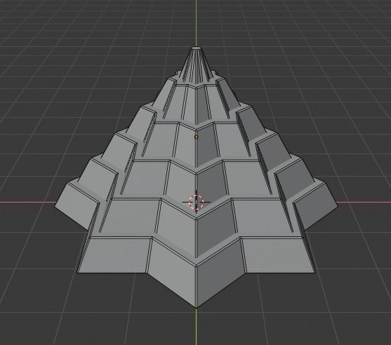 Pyramidal Structure 8 Corners Mayan Style 3D print model_24