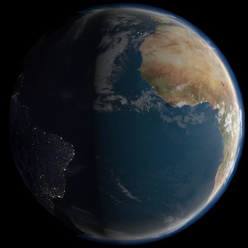 Earth 10k Low-poly 3D model