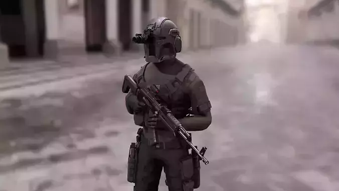 Soldier game ready character Low-poly 3D model Soldier game ready character Low-poly 3D model