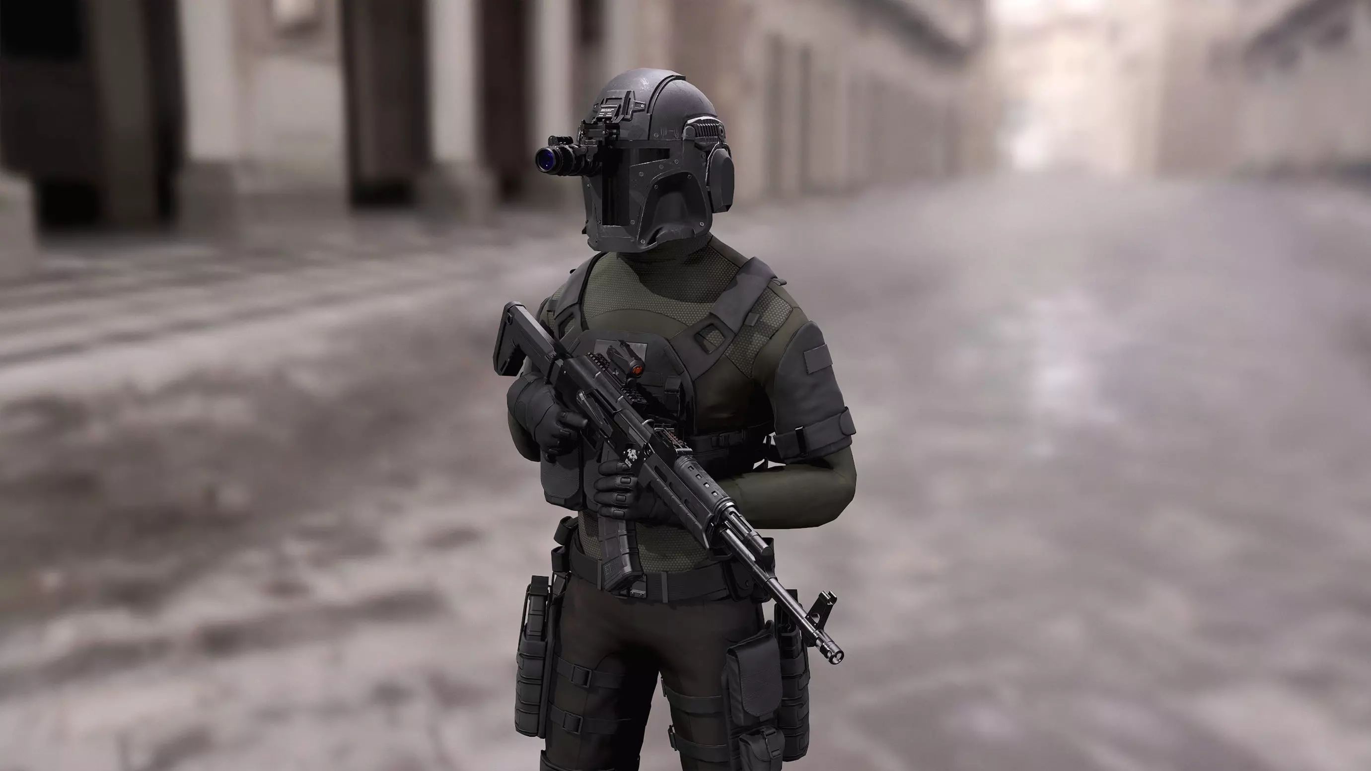 Soldier game ready character Low-poly 3D model_0