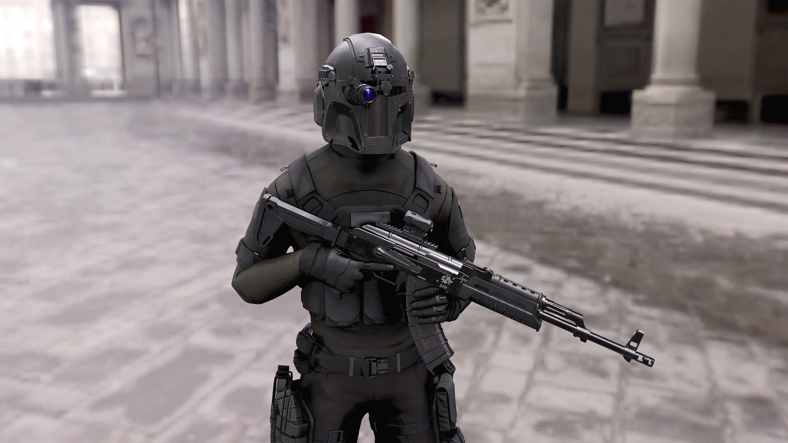 Soldier game ready character Low-poly 3D model_1