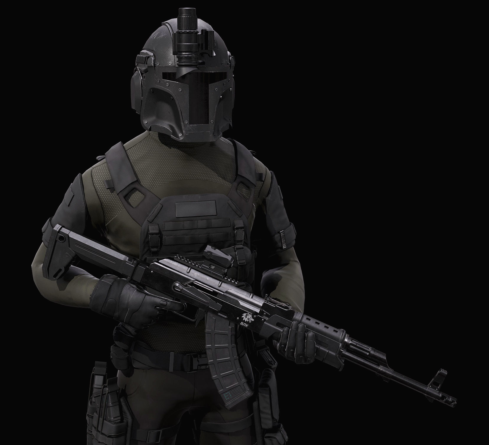 Soldier game ready character Low-poly 3D model_4