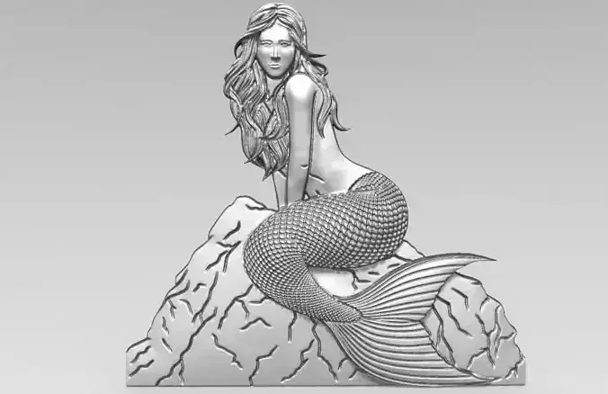 Mermaid 2 bas-relief CNC