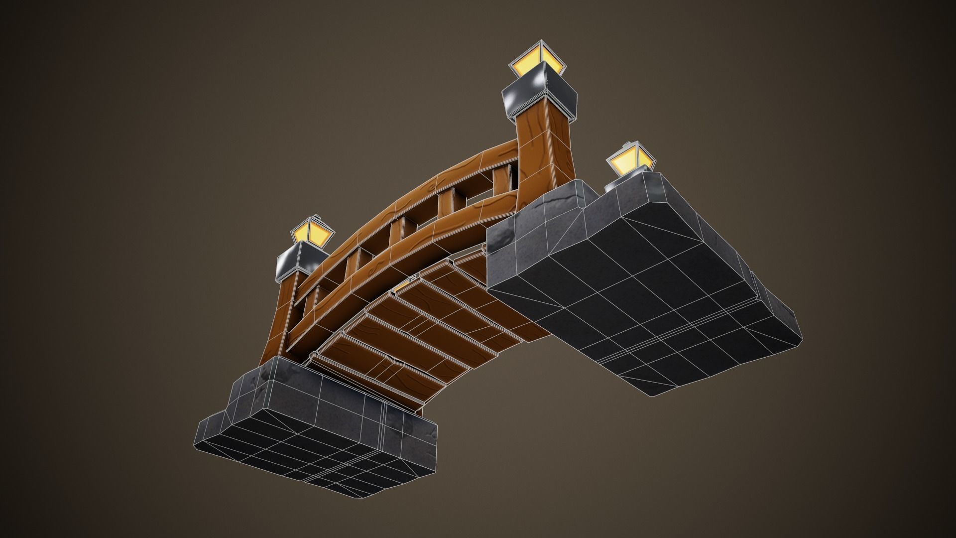 Stylized Bridge - Tutorial Included Low-poly 3D model_9