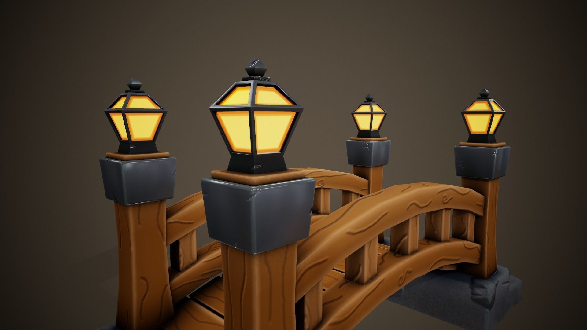 Stylized Bridge - Tutorial Included Low-poly 3D model_10