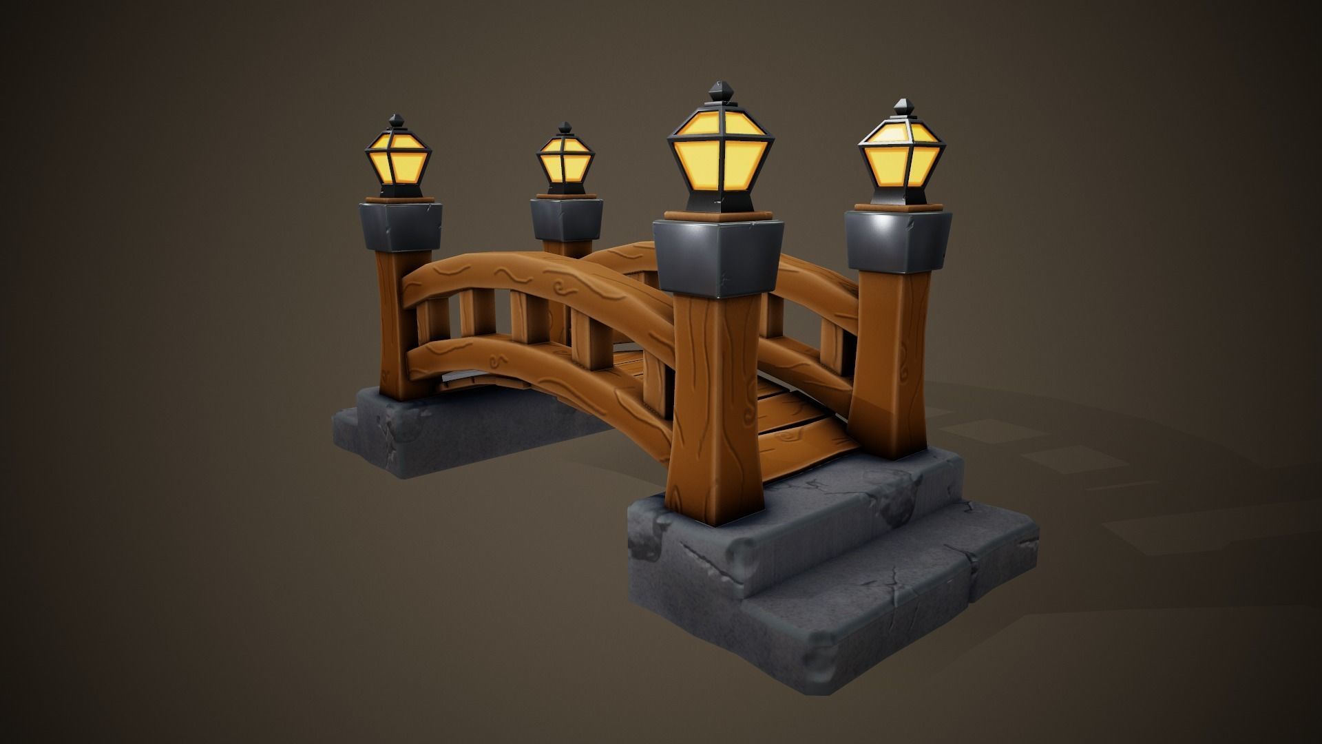 Stylized Bridge - Tutorial Included Low-poly 3D model_4