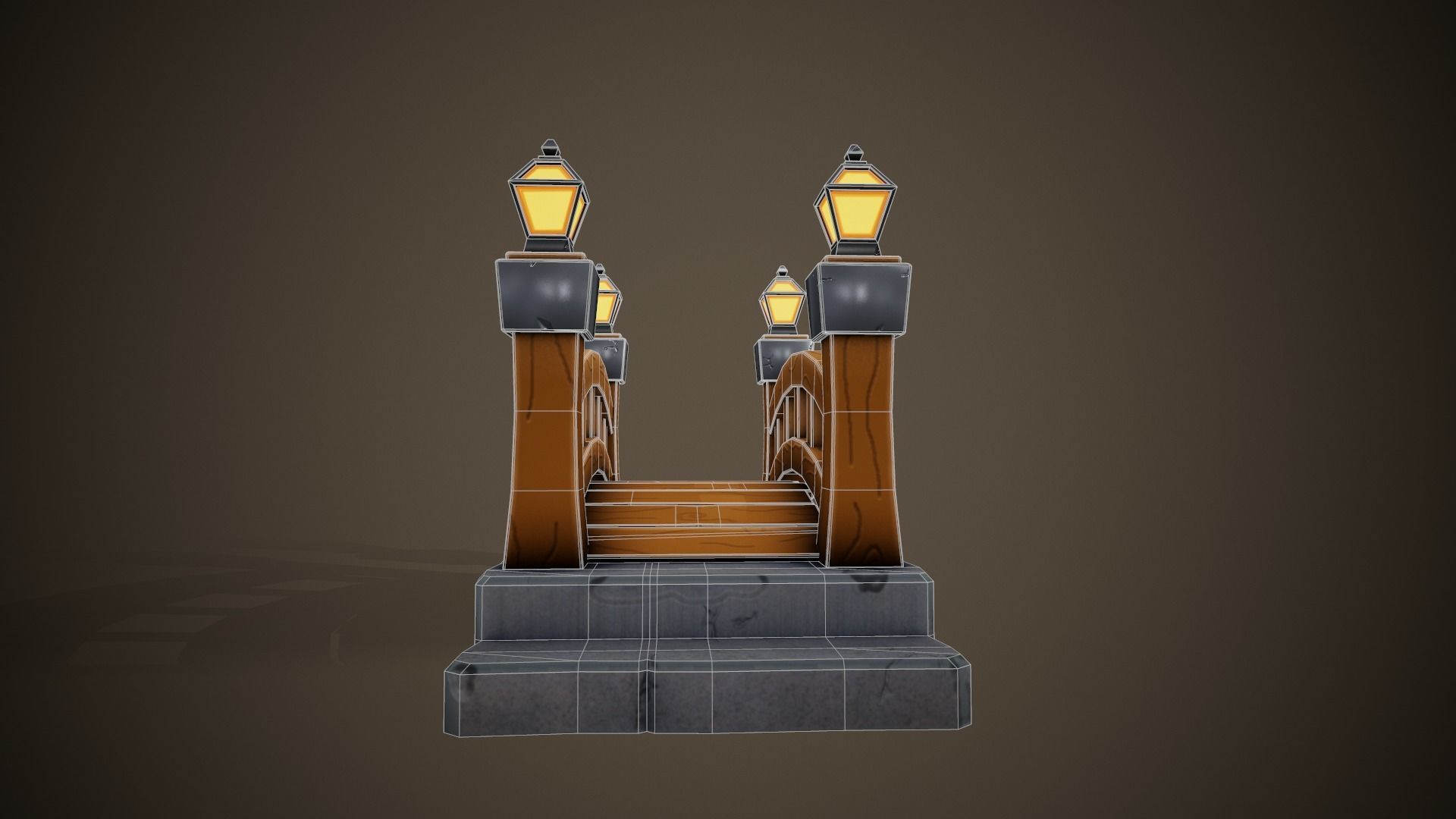 Stylized Bridge - Tutorial Included Low-poly 3D model_13