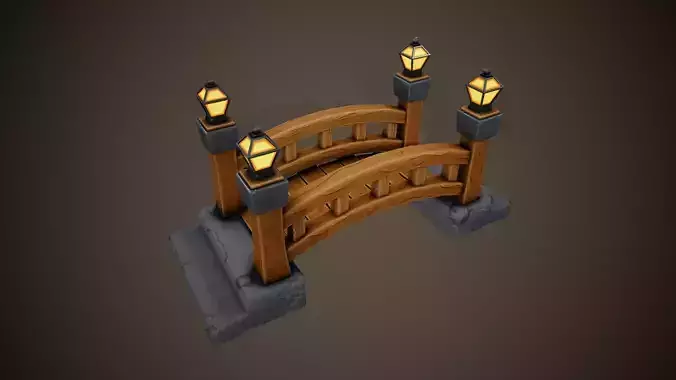 Stylized Bridge - Tutorial Included Low-poly 3D model