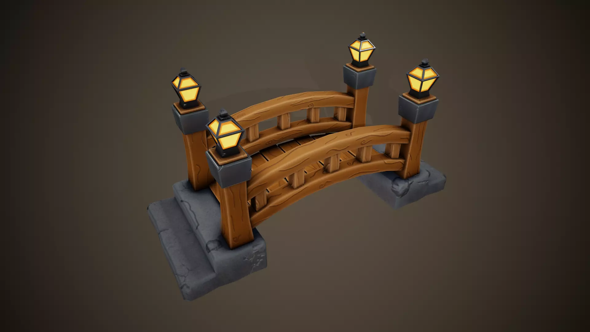 Stylized Bridge - Tutorial Included Low-poly 3D model_0
