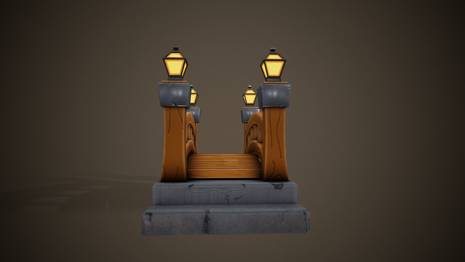 Stylized Bridge - Tutorial Included Low-poly 3D model_12