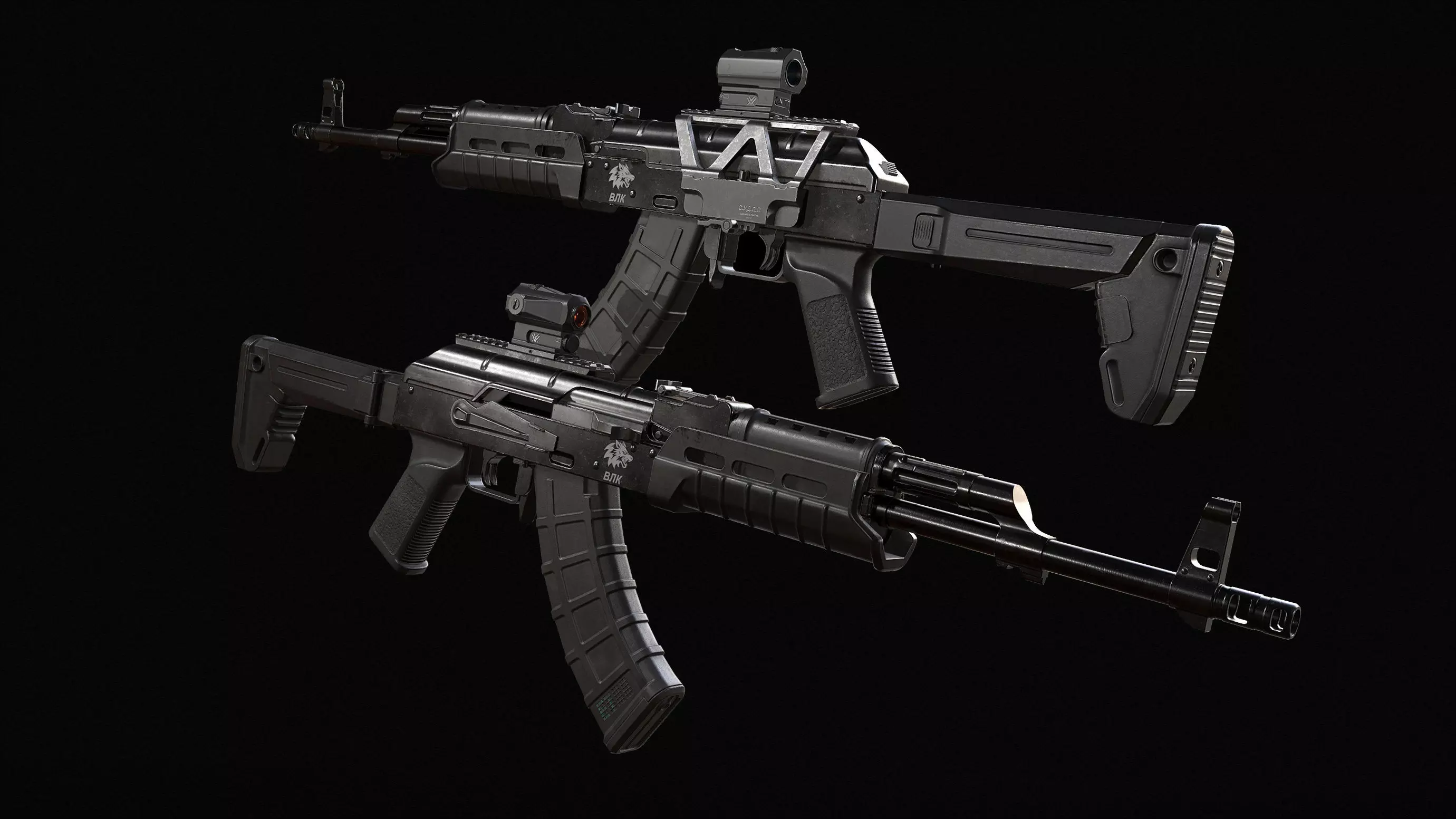 Ak 47 AR Low-poly 3D model_0