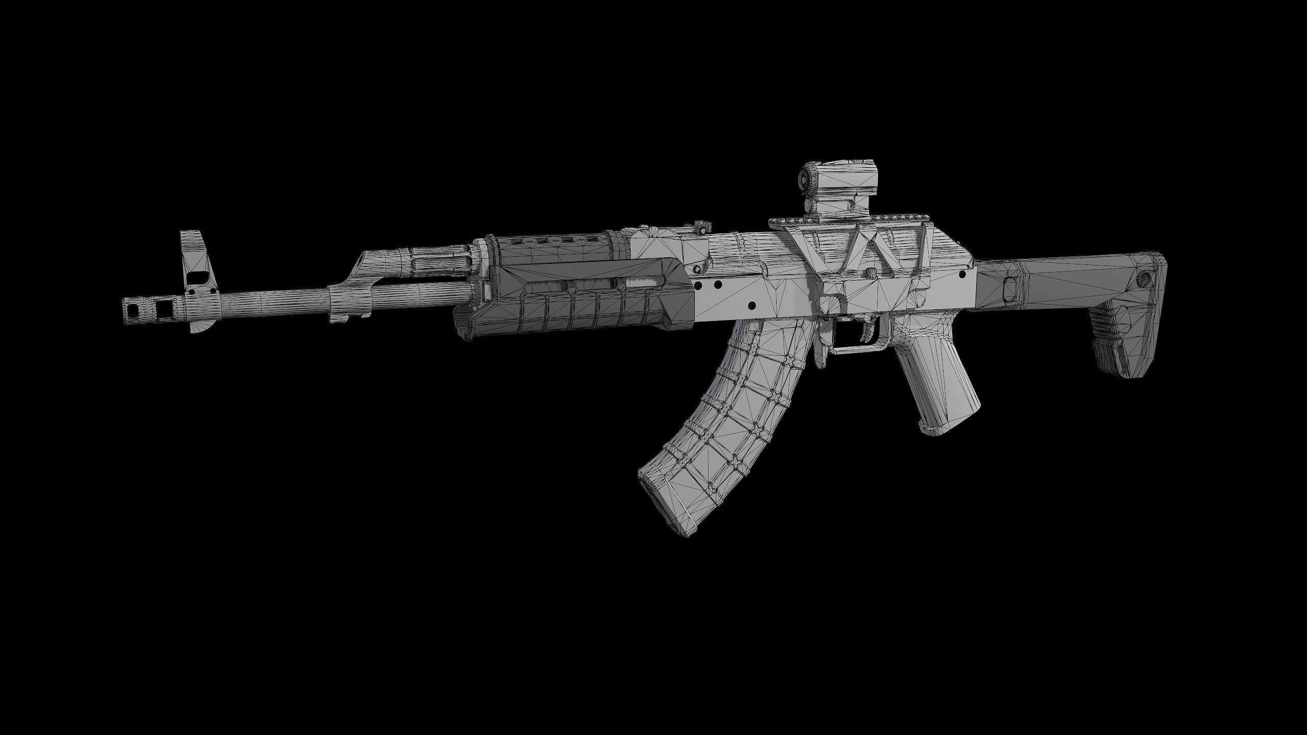 Ak 47 AR Low-poly 3D model_4