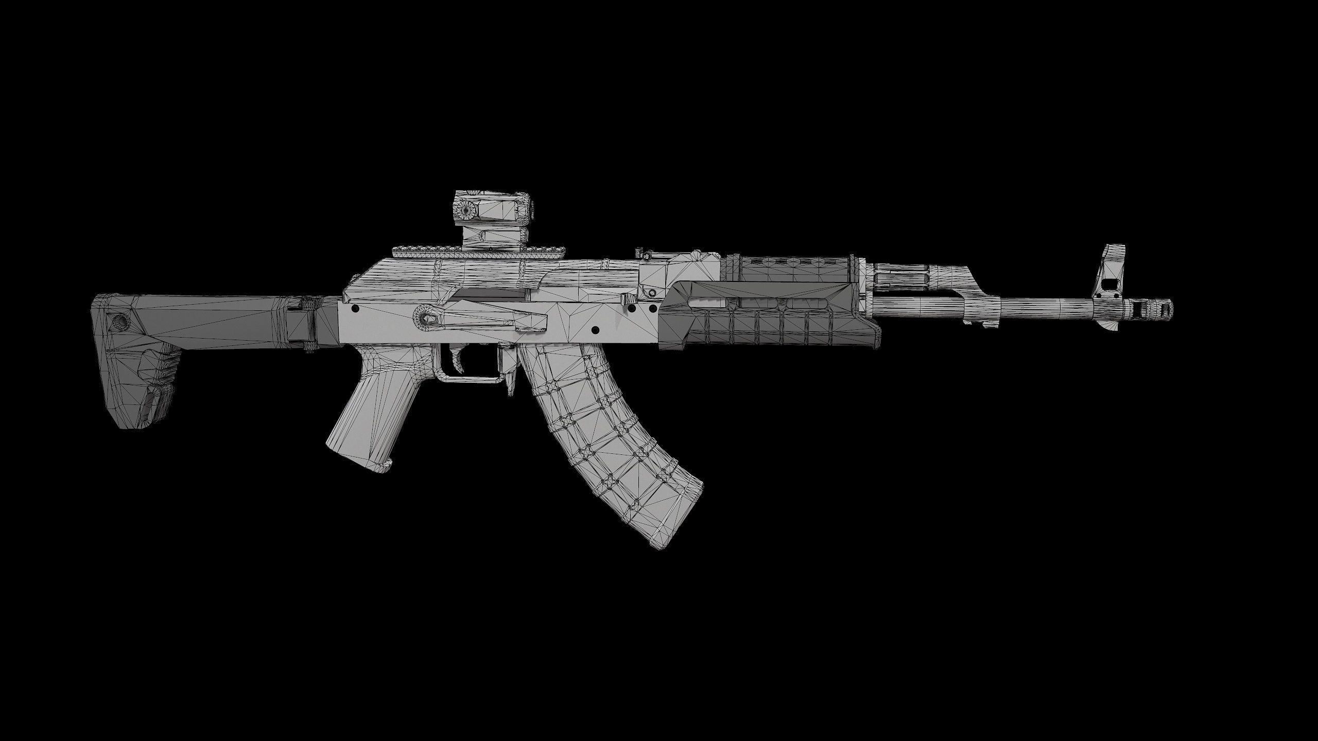 Ak 47 AR Low-poly 3D model_5