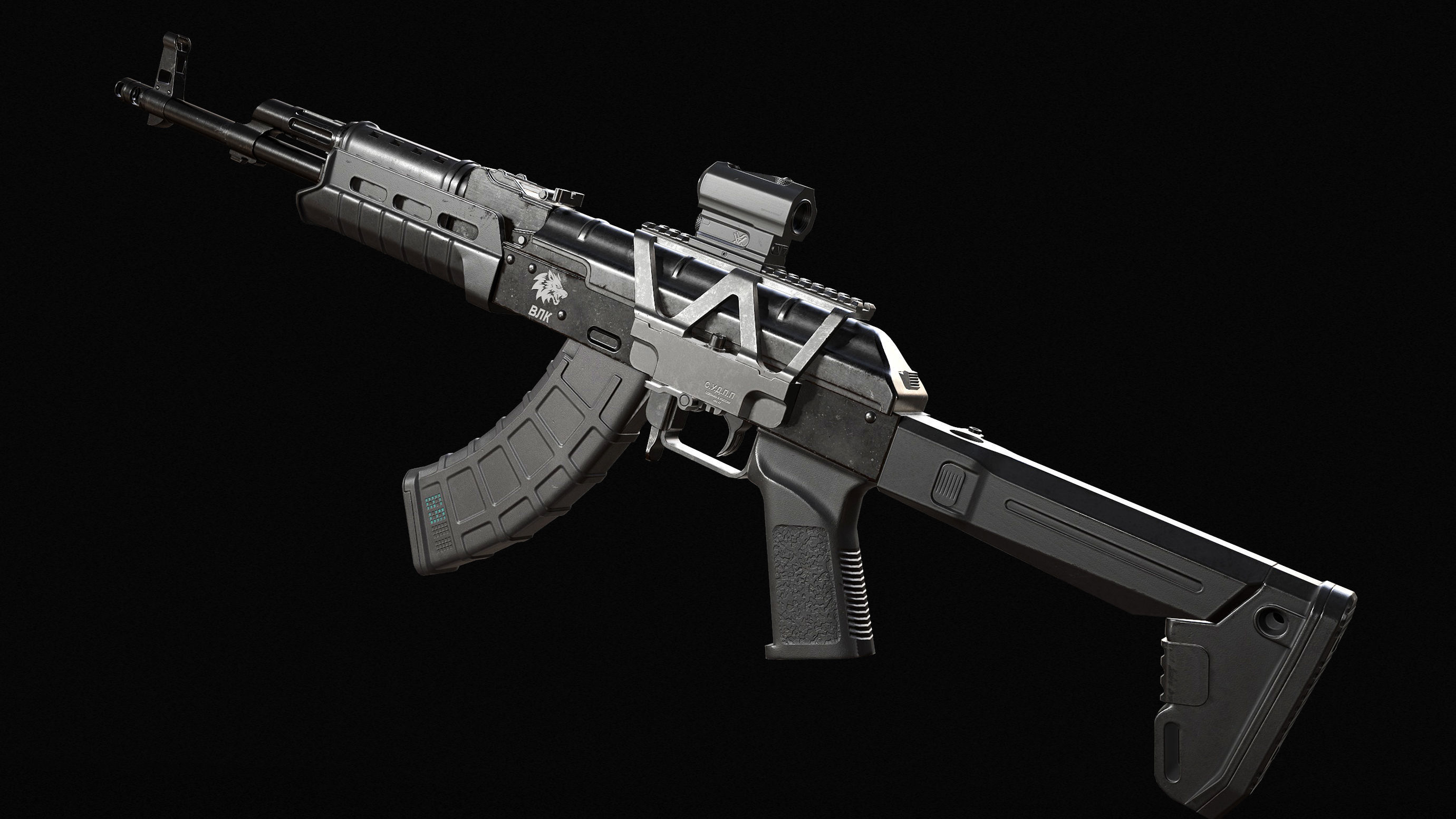 Ak 47 AR Low-poly 3D model_3