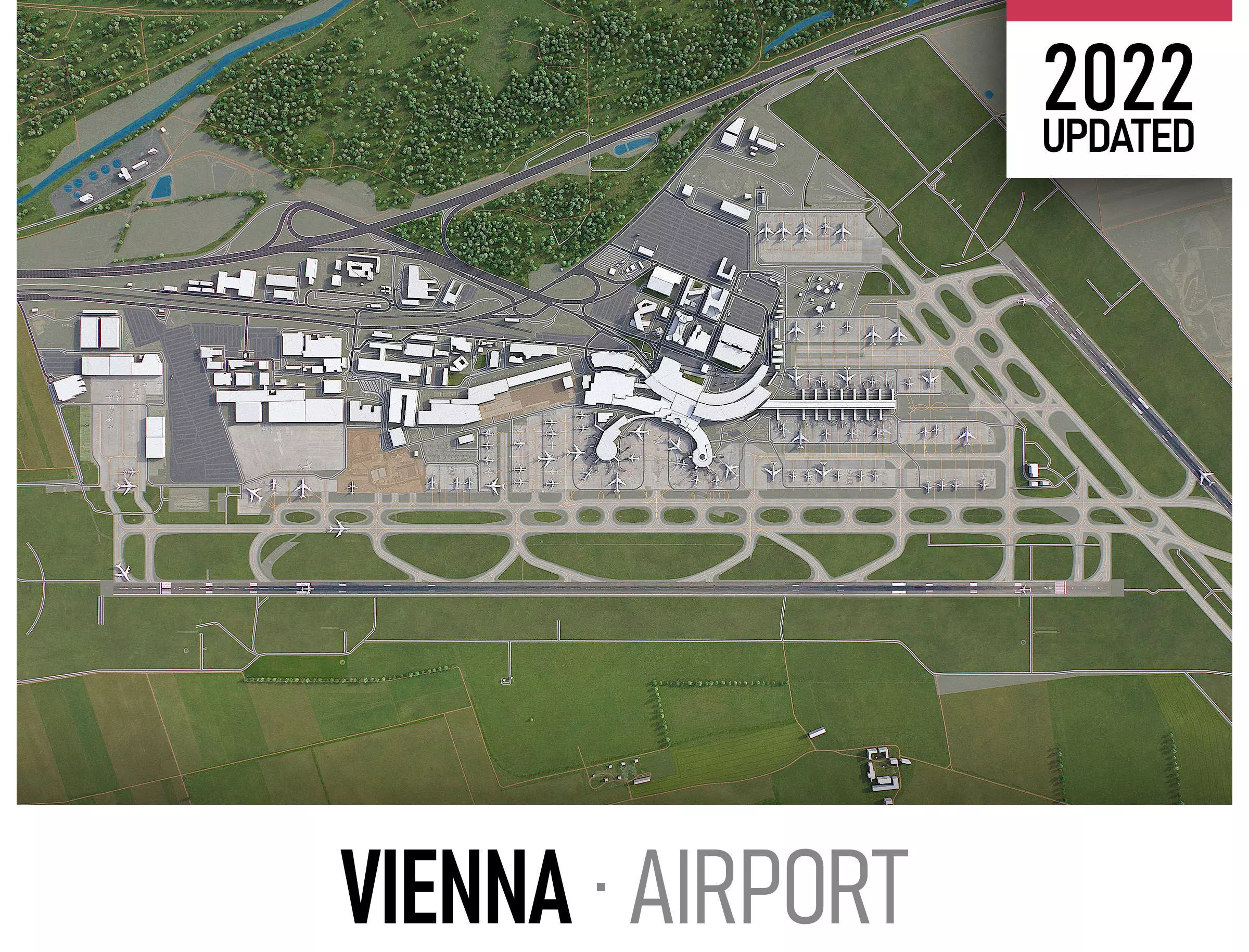 Vienna Airport Low-poly 3D model