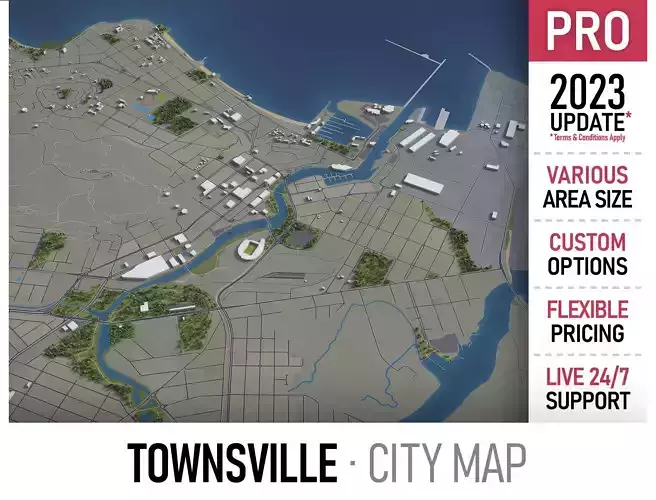 Townsville Low-poly 3D model