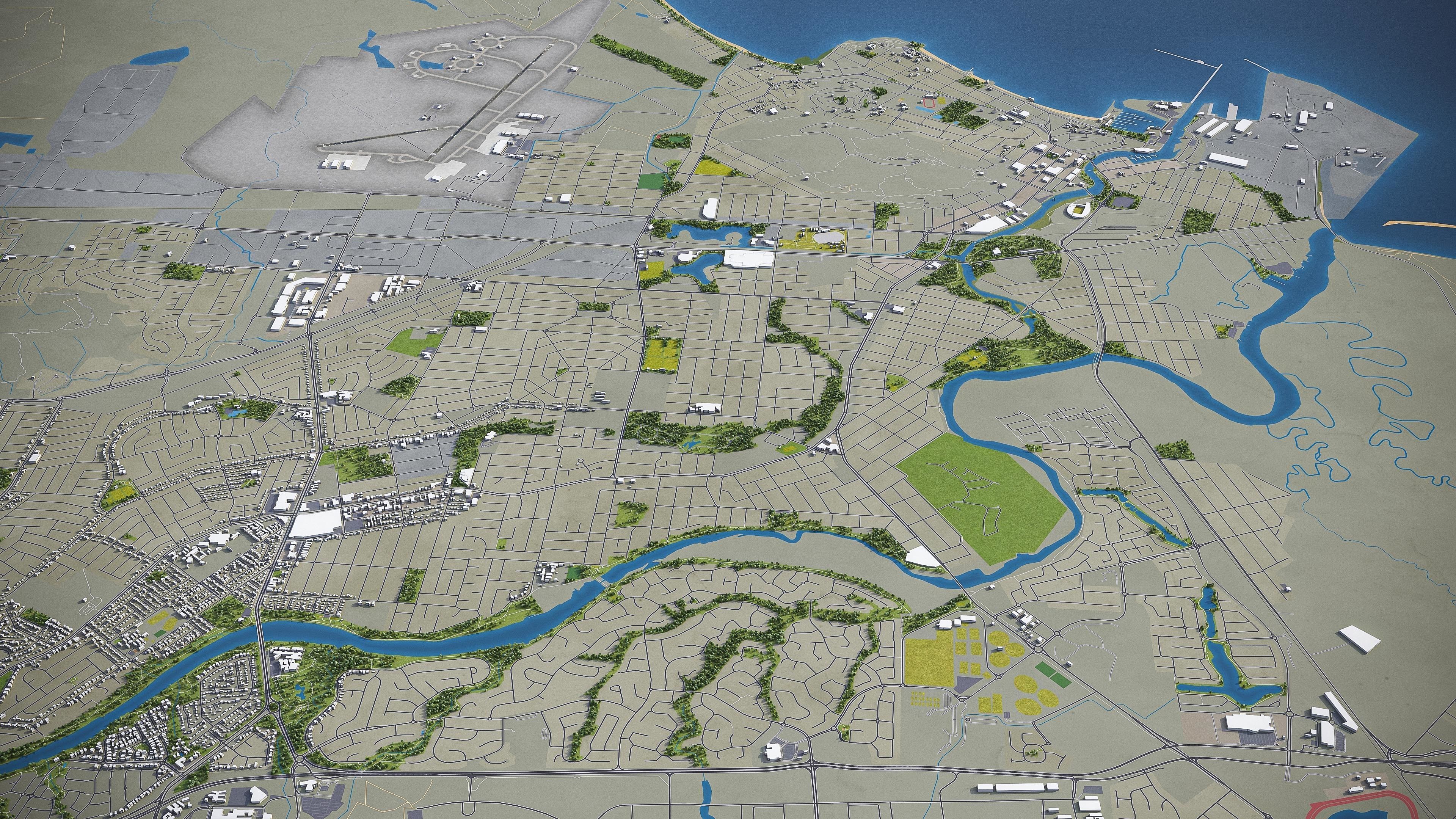 Townsville Low-poly 3D model_7