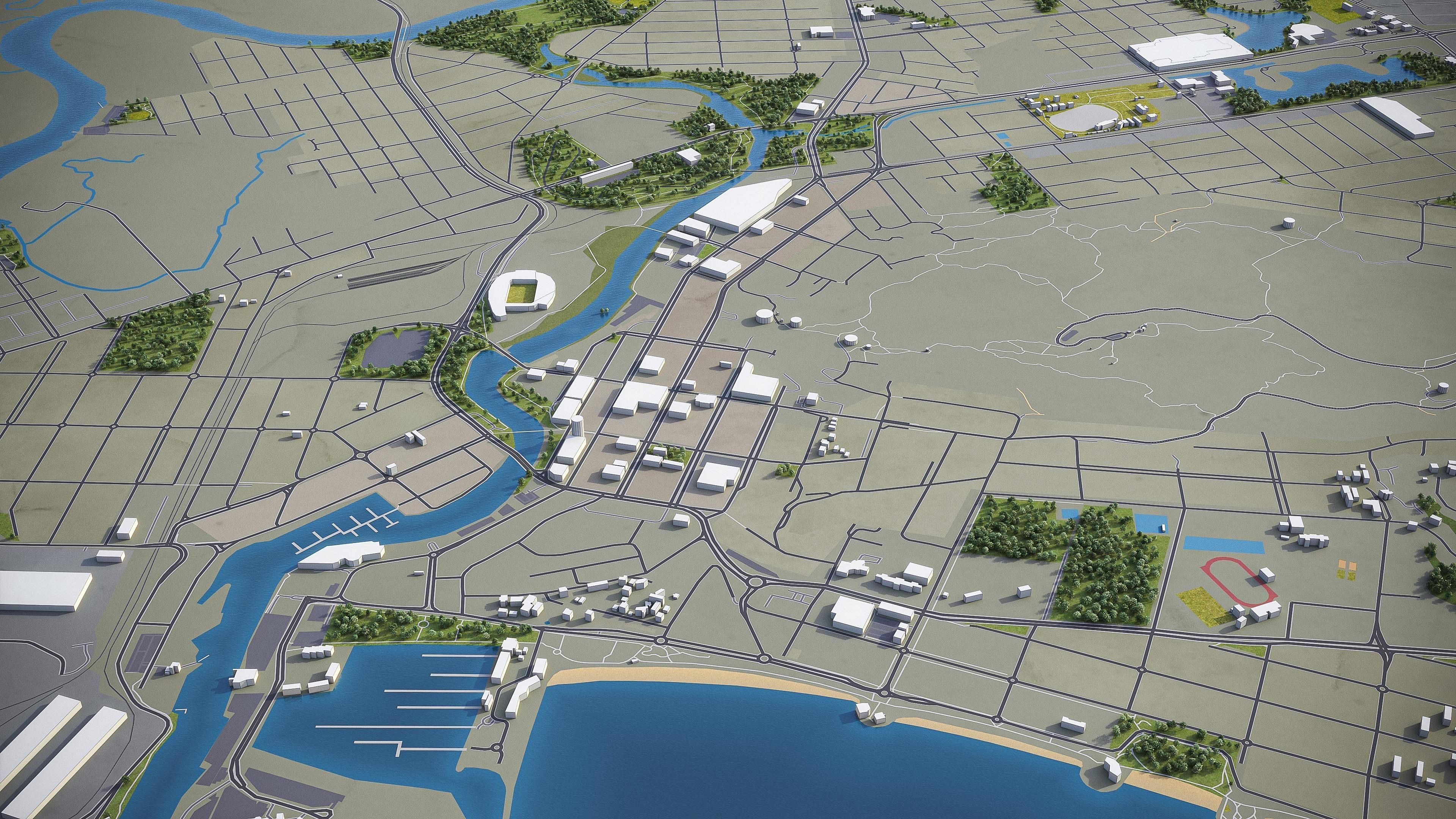 Townsville Low-poly 3D model_5