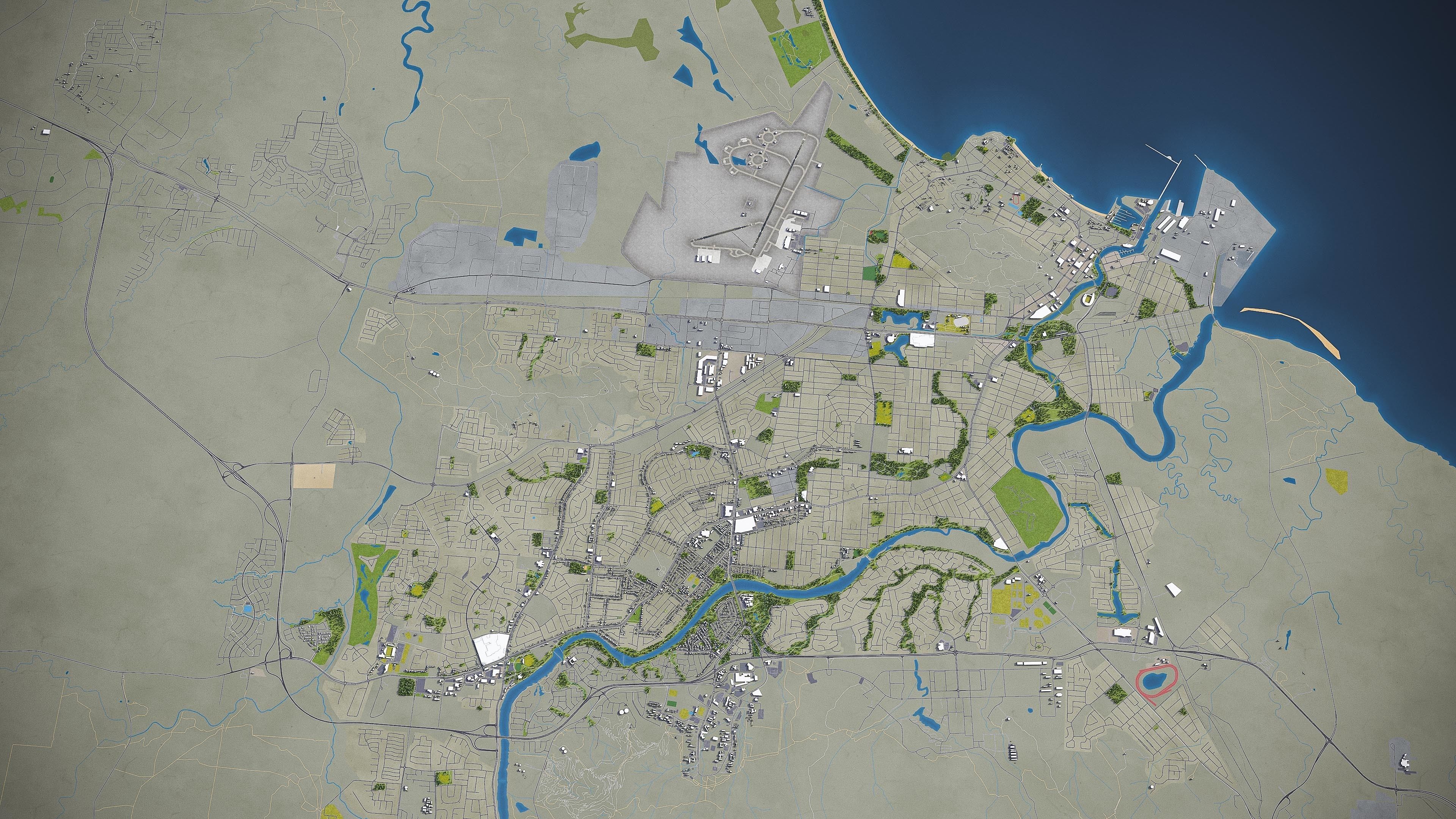 Townsville Low-poly 3D model_8