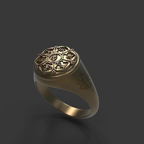 Mantra Lotus Flower Ring 3D print model