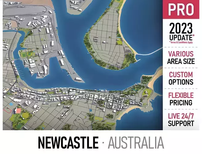 Newcastle Low-poly 3D model