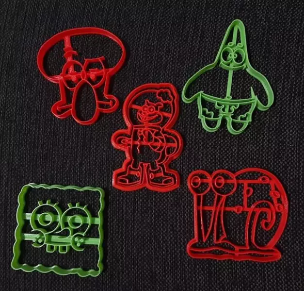 Sponge Bob kit x5 Cookie Cutter 3D print model