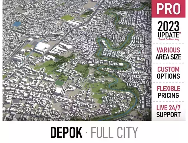 Depok Low-poly 3D model
