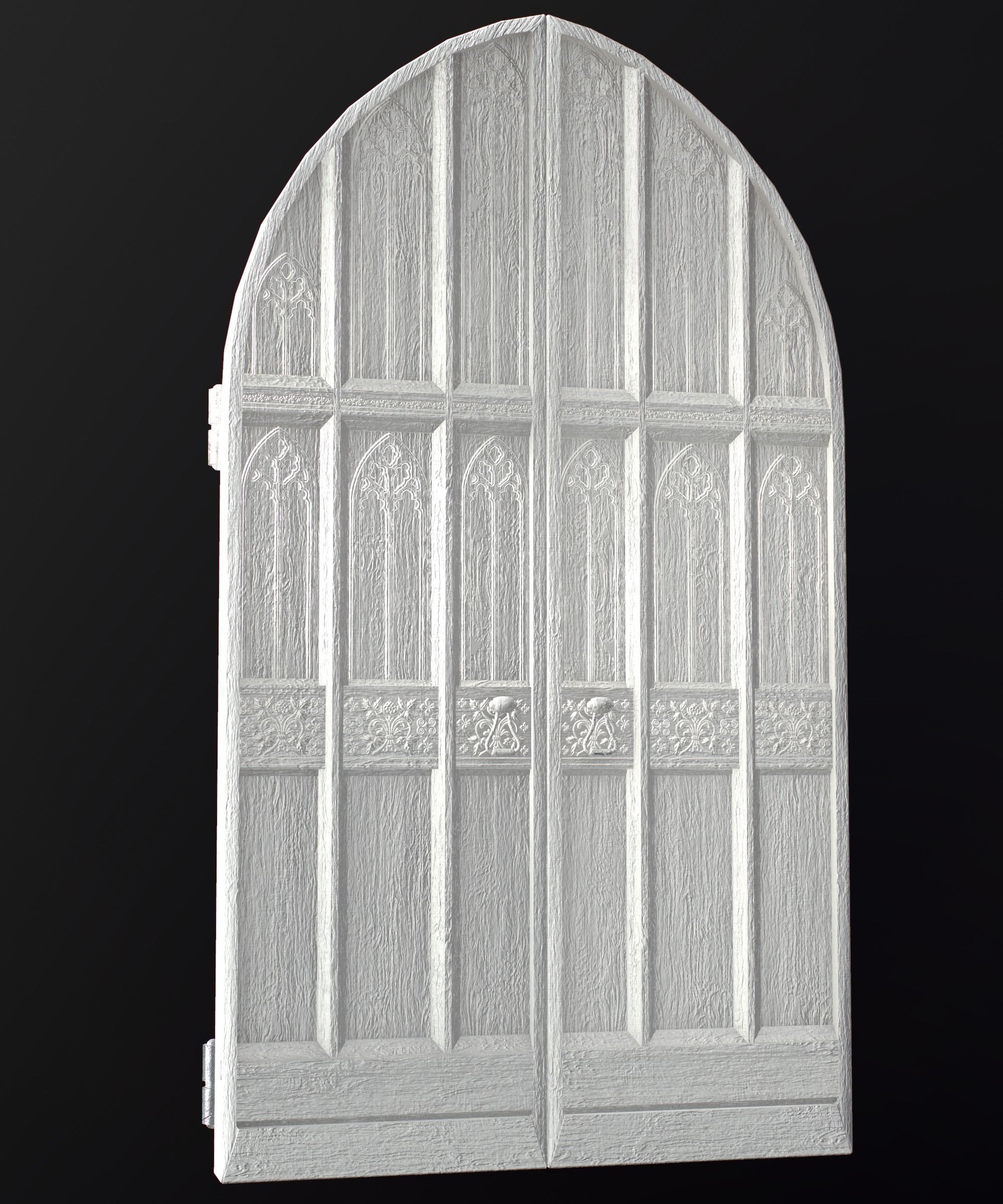 Medieval Wooden Door Low-poly 3D model_23