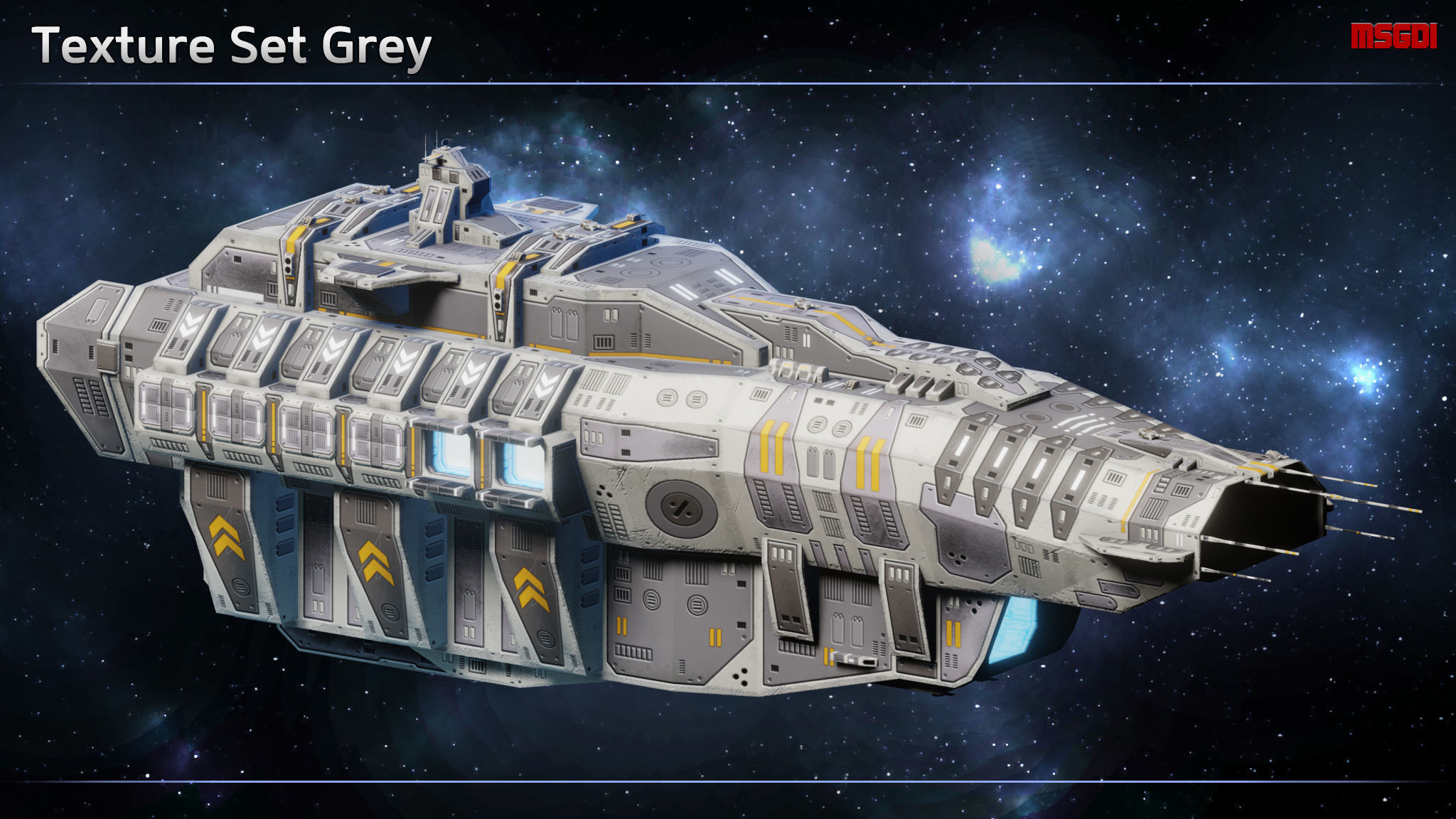 Spaceship Seydlitz Carrier Low-poly 3D model_7