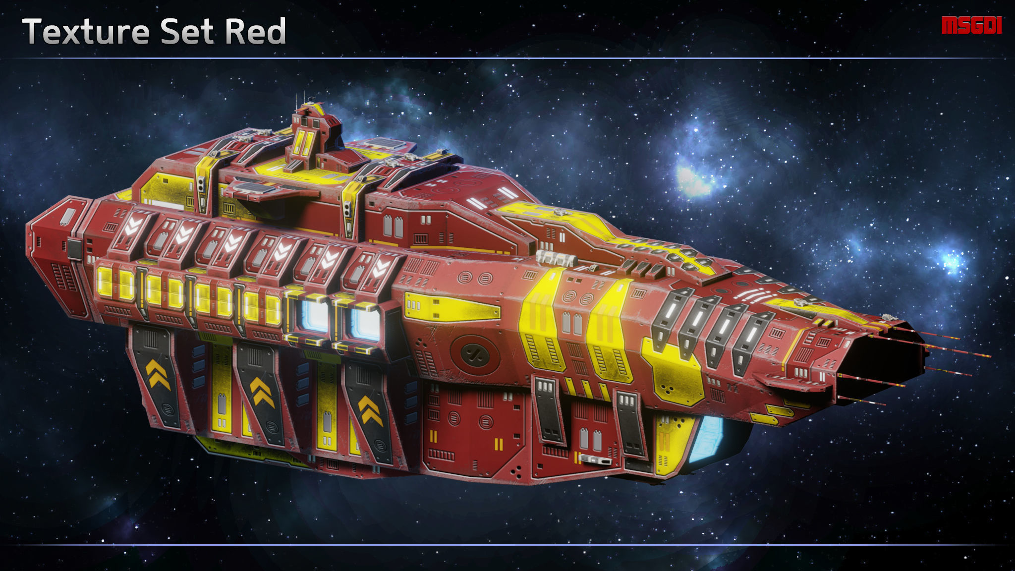 Spaceship Seydlitz Carrier Low-poly 3D model_8