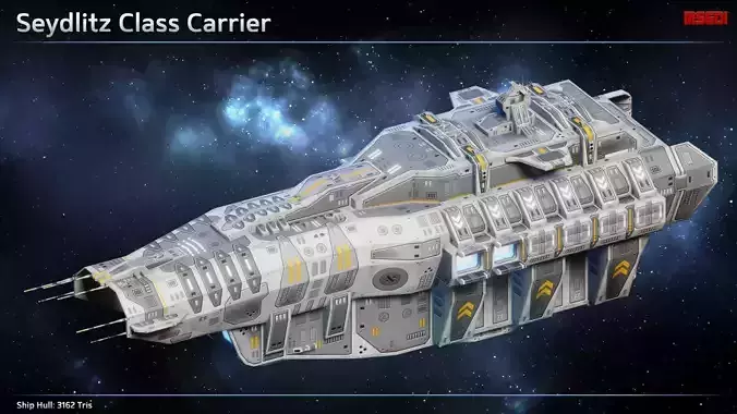Spaceship Seydlitz Carrier Low-poly 3D model
