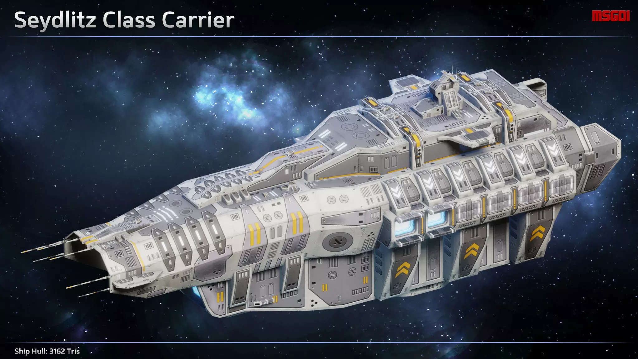 Spaceship Seydlitz Carrier Low-poly 3D model_0