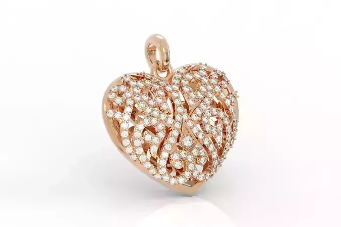  heart pendant with pattern