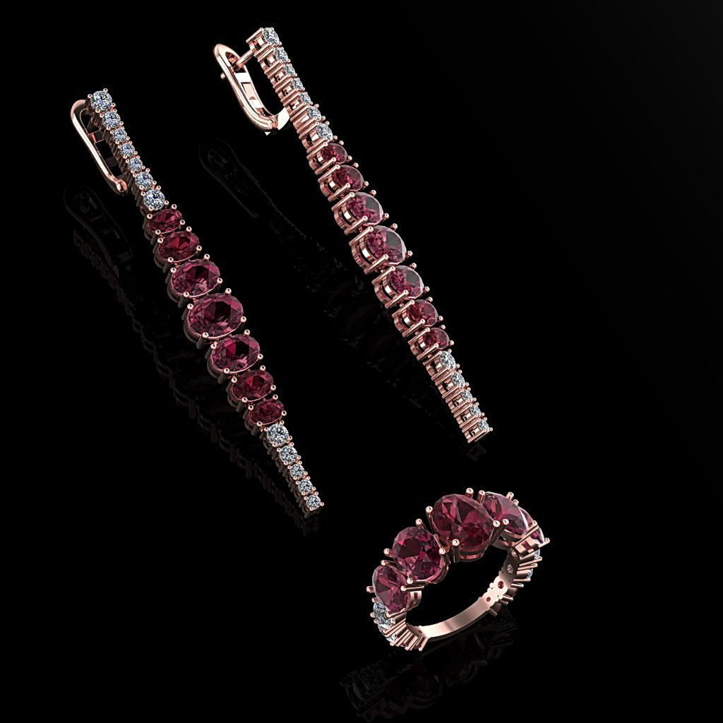 Ring and Earrings 108 3D print model_4