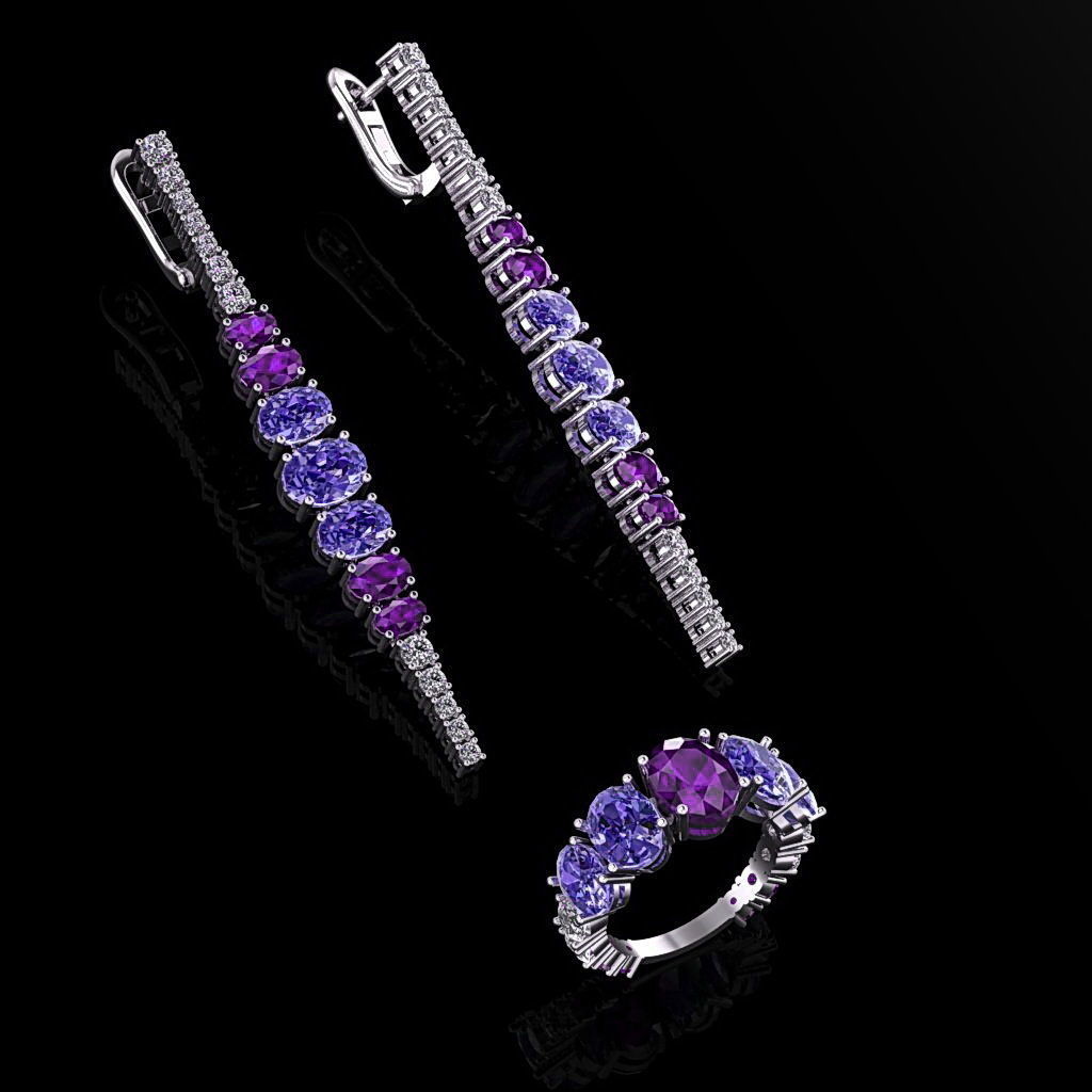 Ring and Earrings 108 3D print model_3