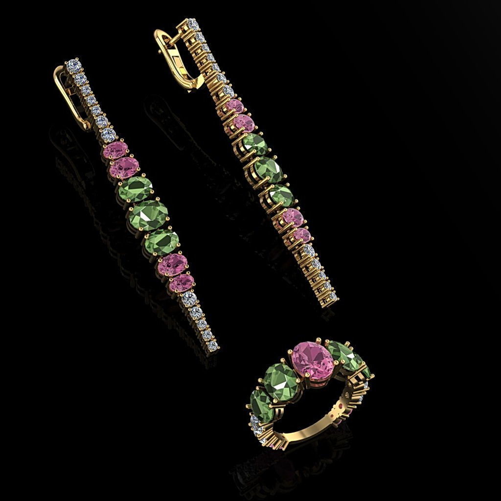 Ring and Earrings 108 3D print model_1