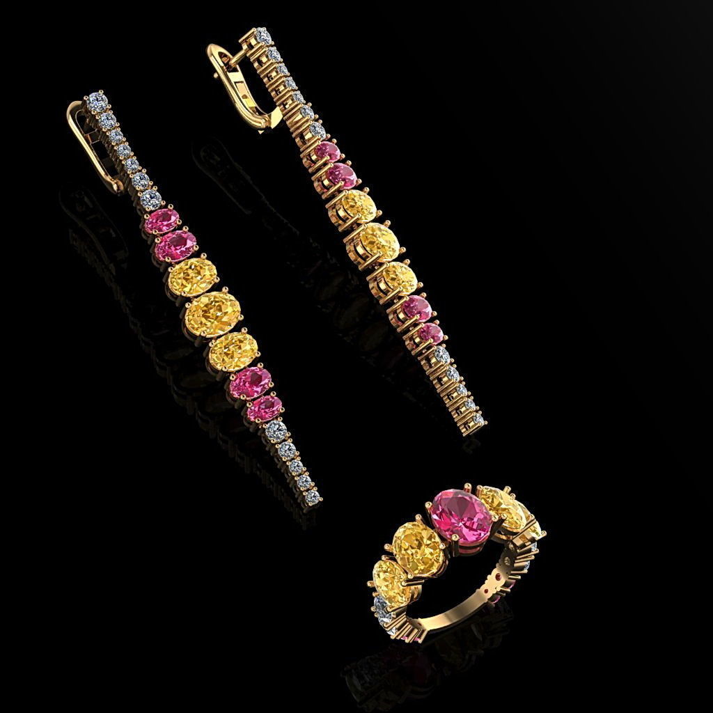 Ring and Earrings 108 3D print model_2