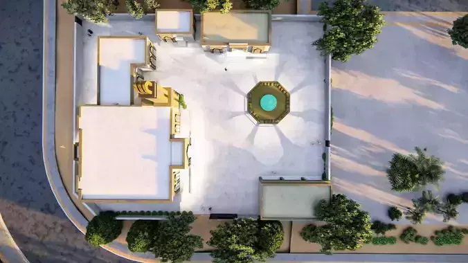 mosque and ablution 3d model